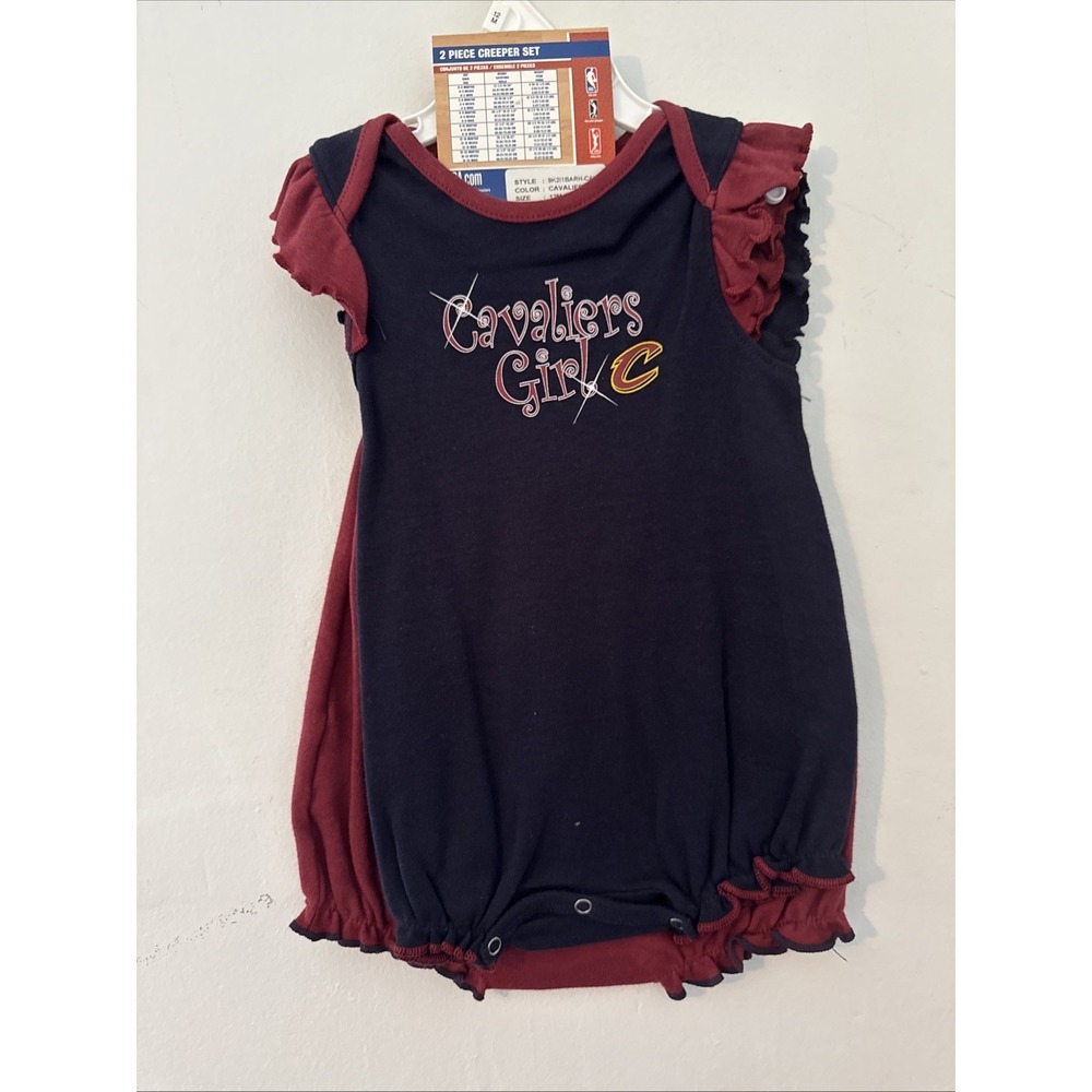 Cleveland Cavaliers NBA‎ 2 Piece Set Creeper Cotton 3 snap bottom baby 12 months